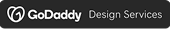 GoDaddy Design Services logo on a black background.